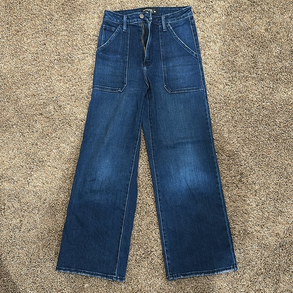 Just Black Denim High Rise Wide Leg crop jeans - Picture 2 of 7